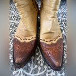 Stallion hand tooled leather zorro ankle cowboy boots Tan Size 7 Photo 2