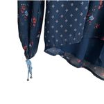Abercrombie & Fitch Women Top XS Blue Floral Fairy Cottage Boho Hippie Girly Photo 3