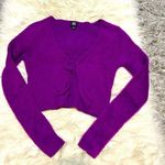 BDG Purple Tie-Front Cropped Sweater Size S Photo 0