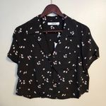 Thakoon Shirt Button Down Cropped Short Sleeve BP Black Daisy Blouse Casual Photo 8