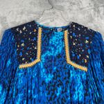 Blank London Shirt Blue Multicolor Mixed Colorful Artsy Art To Wear Size Medium Photo 3