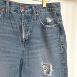 Madewell EUC Classic Straight Jeans Medium Wash Distressed Raw Hem Size 30 Photo 1