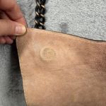 Maxon Collection Italian Blush Leather Foldover Clutch Chain Crossbody Bag Purse Tan Photo 8