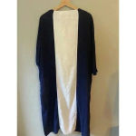 Sigrid Olsen ‎ Oversized Blue & White Maxi Dress Linen Blend Short Sleeve Size L Photo 2