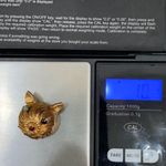 Head Vintage Unsigned Gold-tone Wired Cat CZ Stones Small Cat Brooch Photo 12