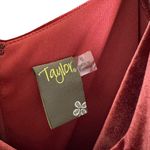 Taylor Stretch Velvet Maxi Dress Size 6 Paprika Slip Dress Draped Neck New Red Photo 6