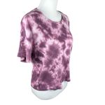 PINK - Victoria's Secret  Oversized Tie Dye Purple Ribbed Short Sleeve Tee Shirt Photo 4