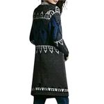 Free People  Frosted Fair Isle Mohair Long Cardigan Shacket Sweater Size M Photo 3