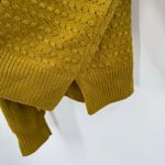 DKNY Sweater Size Extra Small Cold Shoulder Buckle Belt Chartreuse Knit Fall Photo 9