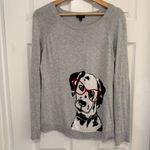 Talbots Like New Dalmatian Wearing Glasses Crew Neck Sweater Photo 1