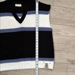 We The Free  Free People Tommi Striped Sweater Vest Black White Purple M Photo 12