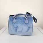 Juicy Couture Bag Obsession Satchel Slate Blue Velvet Rhinestones Purse Handbag Photo 3
