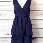 Anthropologie Ric Rac Navy Blue Tiered Layered V Neck Dress Photo 0