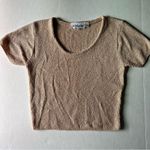 Accomplice Vintage knit crop top size medium oatmeal beige round neck Photo 3