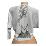 Small cropped sweater Unique pearl embellished silhouette art Photo 7