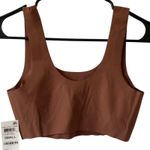 NEW ALFANI Removable Cups Laser Cut Seamless Bralette Down to Earth Brown Small Photo 2