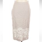 Joie  Country Cottage Minimalist Elegant Beige Floral Midi Skirt Size Large L Photo 5