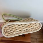 The Sak  Straw Purse Tote Pale Green Interior Fabric Drawstring Closure Picnic Photo 6