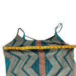 Bisou Bisou  Michelle Bohbot High-Low Maxi Dress Size 12 Teal Orange Sheer Summer Photo 5