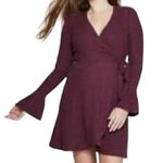 Xhilaration Deep Purple Ribbed Wrap Dress Size XS Photo 1