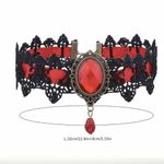 Black/Red Lace Necklace Collar‎ Choker Retro Style Cosplay Fashion Jewelry Black Photo 5