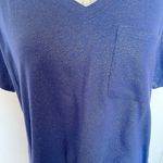 Bcg  Womens Blouse Top Blue Metallic V Neck Tee Size Plus 1X Short Sleeve NWT Photo 4