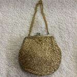 Vintage Gold Beaded Small Clutch Purse Chain Straps Formal Prom Wedding Photo 0