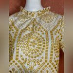 MINKPINK  Elegant Yellow and White Lace Top Size Small Photo 9