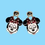 BaubleBar NEW Disney x MINNIE MOUSE EARRINGS 2-3/8" Dangle Drop Black Rhinestone Photo 1
