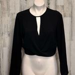 H&M Divided Black Long Sleeve Crop Top Keyhole Twist Front Size 8 Photo 0