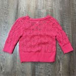 Candie's 2000s Hot Pink‎ Flower Knit Crochet Cardigan Sweater Womens Size Small/Medium Photo 3
