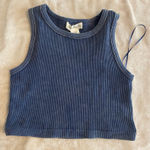 TJ Maxx Tank Crop Top Ribbed Blue Photo 0