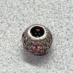 Pandora Authentic Shimmering Hearts Pave Pink CZ Sterling Charm Bead Retired Photo 4
