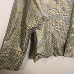 Kai Mira Reversible Silk Mandarin Jacket Green Blue Size M Photo 4