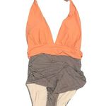 Cupshe  Peach Plunge Halter One Piece size large 8/10 Photo 2