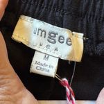 Umgee  Linen Blend Frayed Edge Elastic Waist Pull-on Ankle Pants Black Medium Photo 7