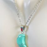 Handmade Turquoise  Moon Gemstone Necklace Photo 1