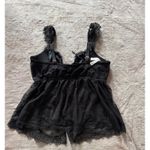 Victoria's Secret  BLACK‎ LACE SCOOP BABY DOLL TEDDY LINGERIE Size M DD Photo 5