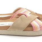 Toms Paloma Slides Honey Tan Coral & Cream Rope Platform Sandals Women’s Size 8 Photo 7