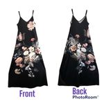 Maxi Dress For Women Flower Floral Print Sleeveless Adjustable Straps Size M Black Size M Photo 1