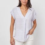 Rails “Nala” Striped Blouse • Blue Iris Vertical Stripe Photo 0