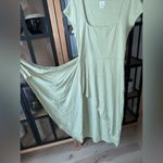 Wilfred Aritzia  Saturn Shortsleeve wrap Midi Dress short sleeve bodycon sage Photo 12