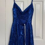 Lucy in the Sky  Homecoming Sequin Dress Blue Photo 1