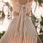 Faithfull the Brand Fortelina Nude Striped Tie-Back Crop Top Photo 4