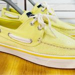 Sperry  Topsider‎ Sequin Jersey Knit Deck Boat Shoes Loafers Yellow 8 Photo 6