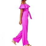 Lilly Pulitzer  Jood off the shoulder Jumpsuit fuchsia pink Barbie vacation 12 Photo 3