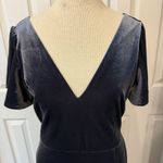 Birdy Grey  Sz MED Hannah Velvet Maxi Dress Storm Blue Prom Bridesmaid Stretch Photo 1