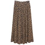Anthropologie Smocked High Waist Wide Leg Palazzo Pants Animal Print Size 8 Black Photo 1
