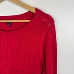 Talbots NWT  Womens Cable Knit Sweater Sz 2X Red Pullover‎ Christmas Holiday Prep Photo 2