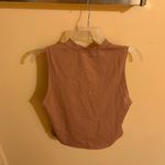 SKIMS Sleeveless Cotton Mock Neck Cropped Tank Top in Umber Photo 4